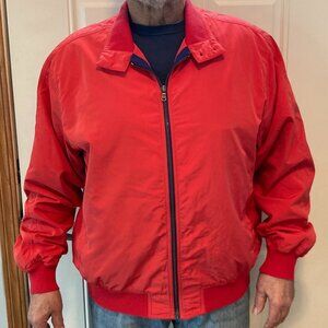 Faconnable Red Lightweight Bomber Jacket Men Size XL